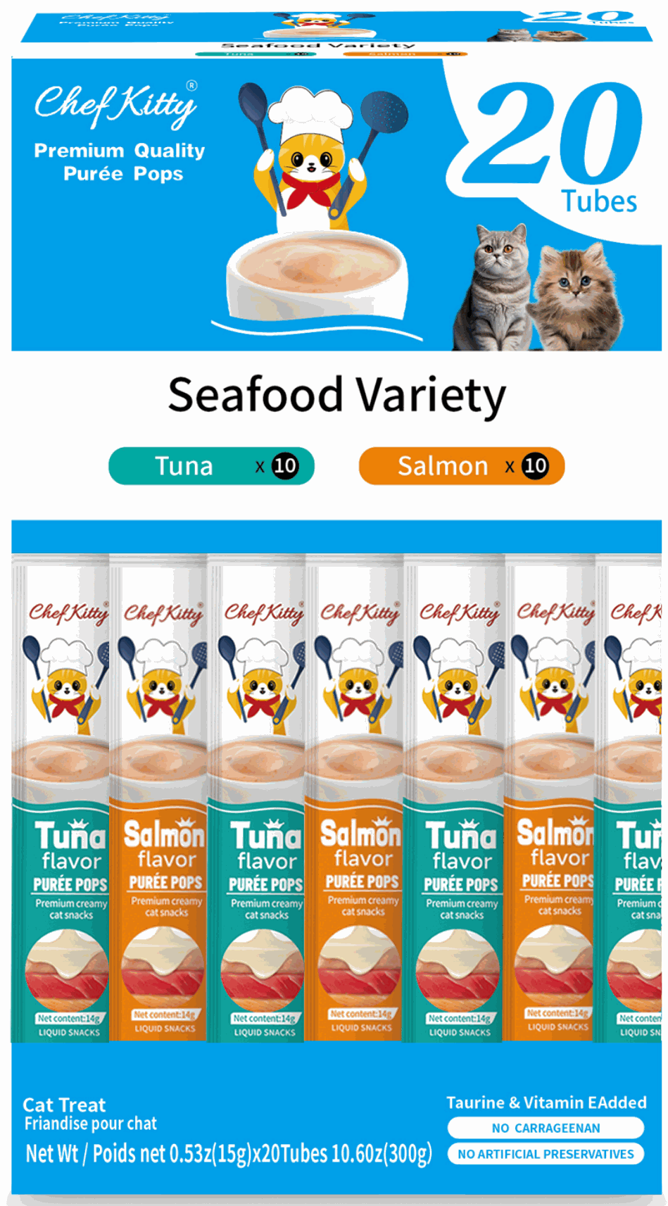 Chef Kitty Purée Pops – Lickable Creamy Cat Treats (20 Pack) - Pawbros™ Pet Market
