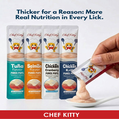 Chef Kitty Purée Pops – Lickable Creamy Cat Treats (20 Pack) - Pawbros™ Pet Market